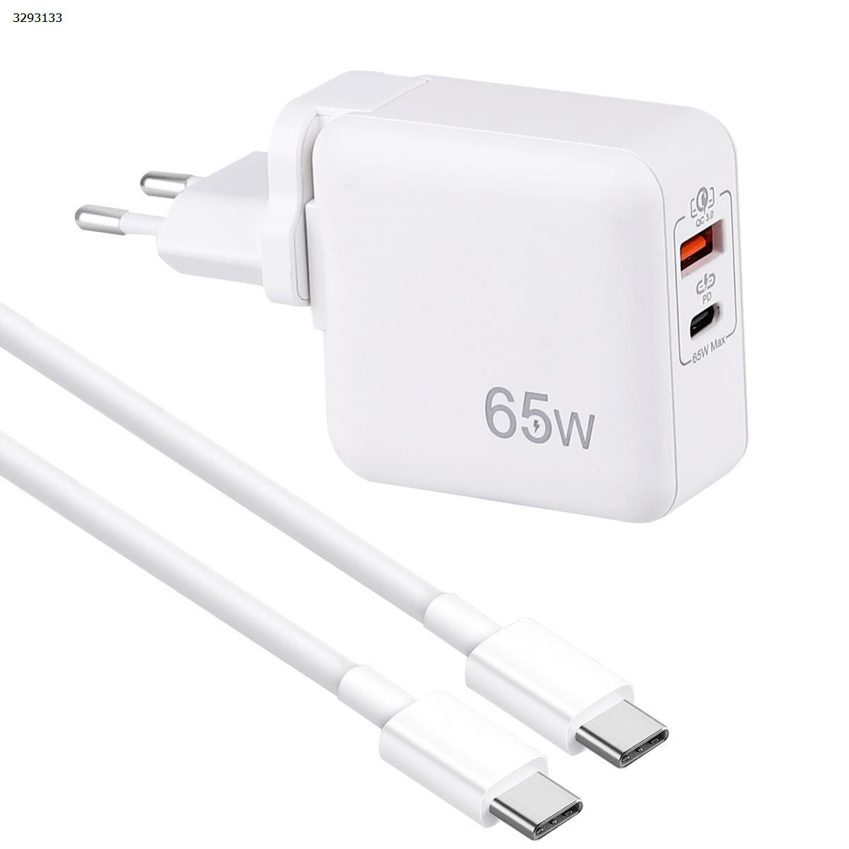 Picture of Samsung Type C charger 65W GaN charger 1C1A, US Plug & EU Converter Adapter, PD fast charging suitable for Type C Mobile Phone, tablet, notebook