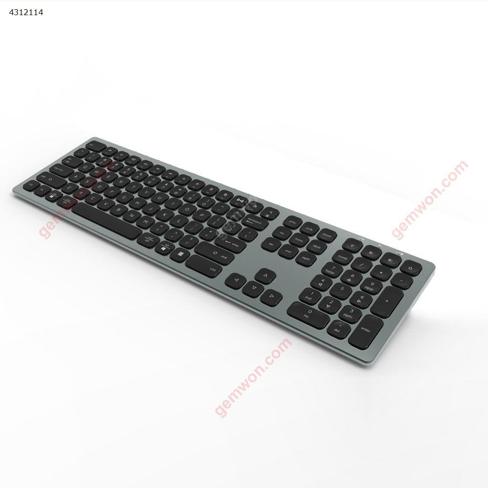 Picture of Ultra-thin Aluminum Alloy 2.4G+Bluetooth Dual Mode Wireless Keyboard Type-C Charging Silent Office Bluetooth Keyboard Black