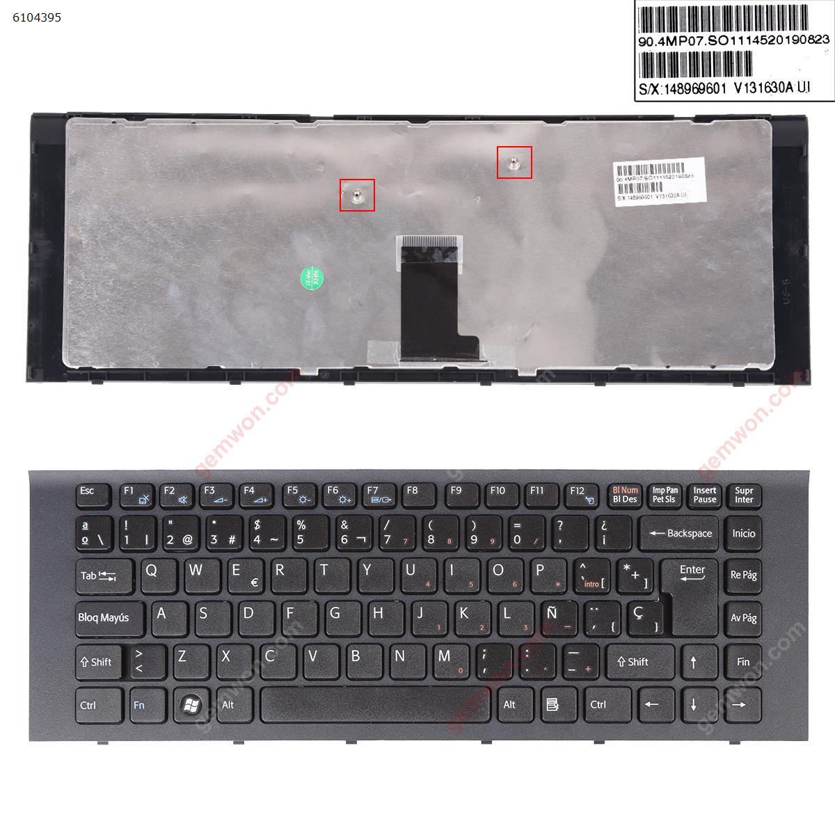 Picture of New Replacement Laptop Keyboard For SONY VPC-EG BLACK FRAME BLACK SP Layout