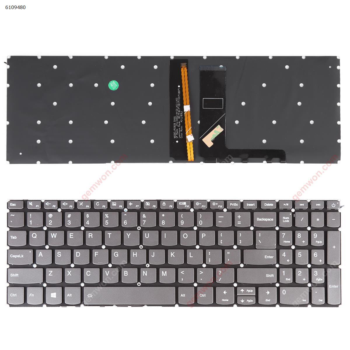 Picture of New Replacement Laptop Keyboard For Lenovo IdeaPad 320-15ABR 320-15IAP 320-15AST 320-15IKB 320-15ISK GRAY (Without FRAME,Backlit,win8) US Layout