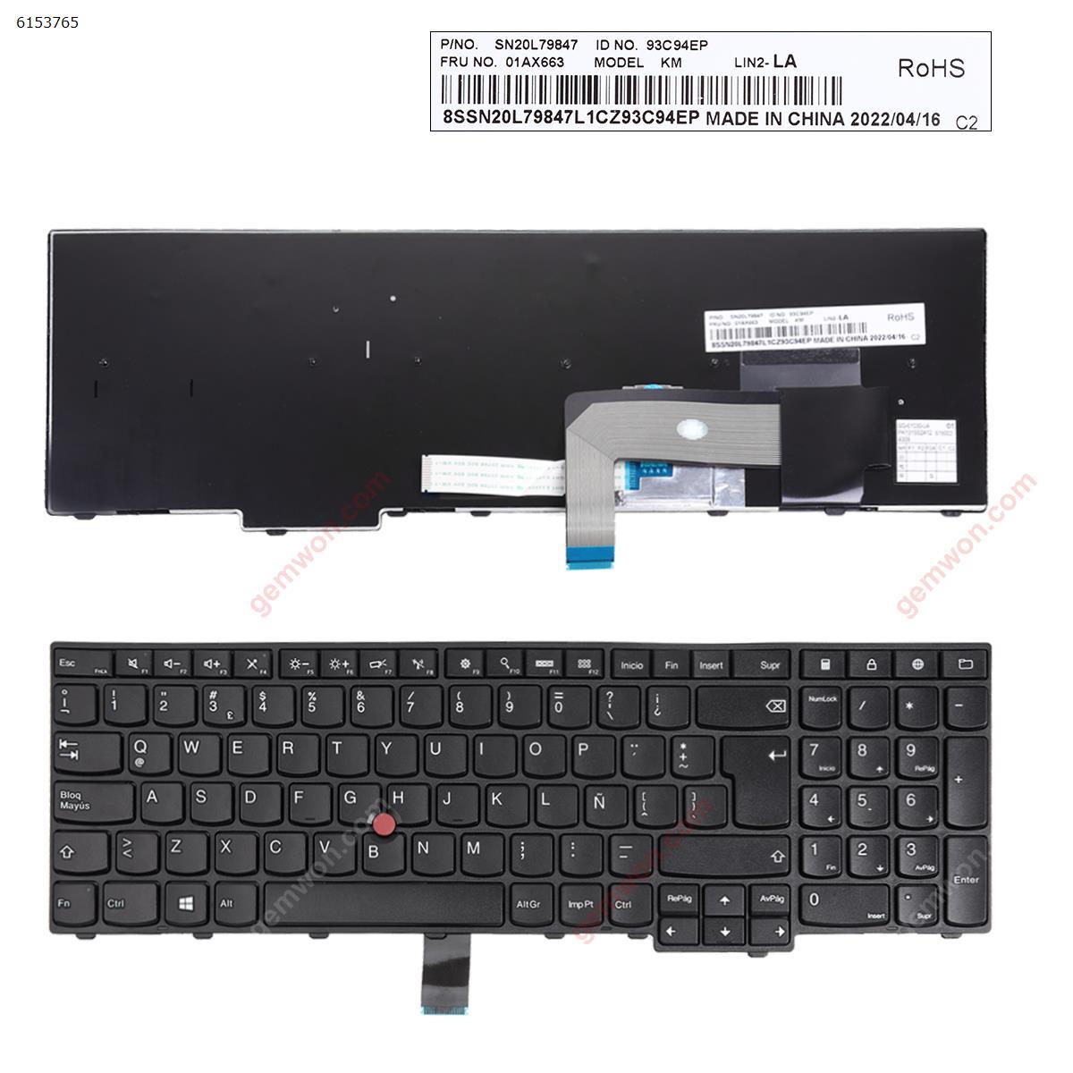 Picture of New Replacement Laptop Keyboard For ThinkPad E531 T540 BLACK(For Win8) LA Layout