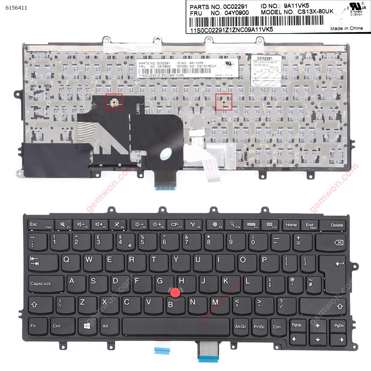 Picture of New Replacement Laptop Keyboard For ThinkPad X240 X240S X240I BLACK FRAME BLACK(For Win8,With Point) Uk Layout