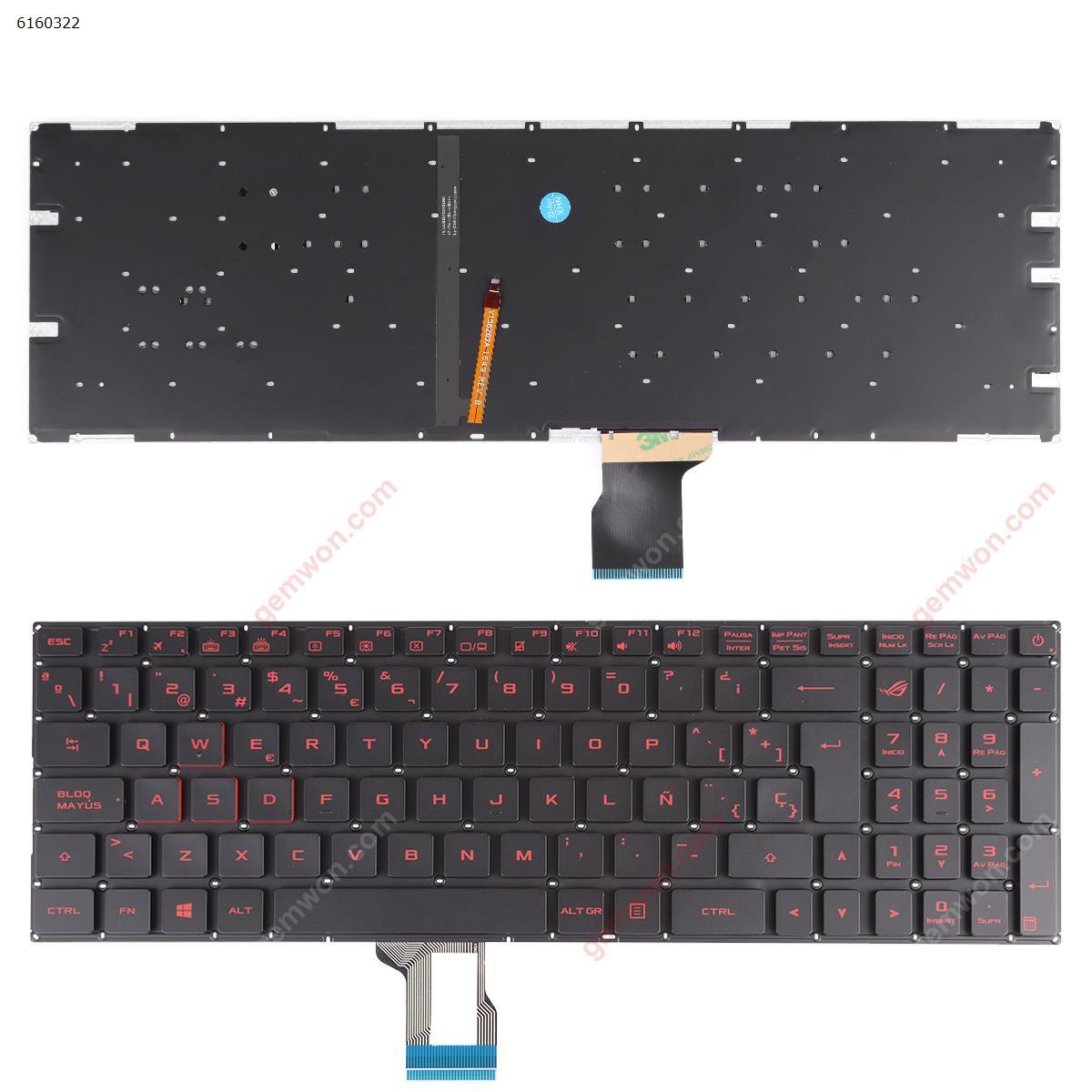 Picture of New Replacement Laptop Keyboard For Asus GL502VM GL502VS GL502VT GL502VY GL702VS GL702V BLACK(Red Backlit,Red Printing) WIN8 SP Layout
