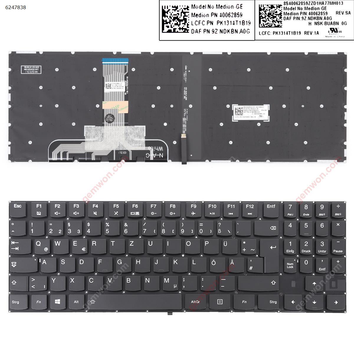 Picture of New Replacement Laptop Keyboard For lenovo legion y530  y530-15ich y540-15irh y540-17irh y545-pg0 BLACK （ Without Frame, Backlit Win8） GR Layout