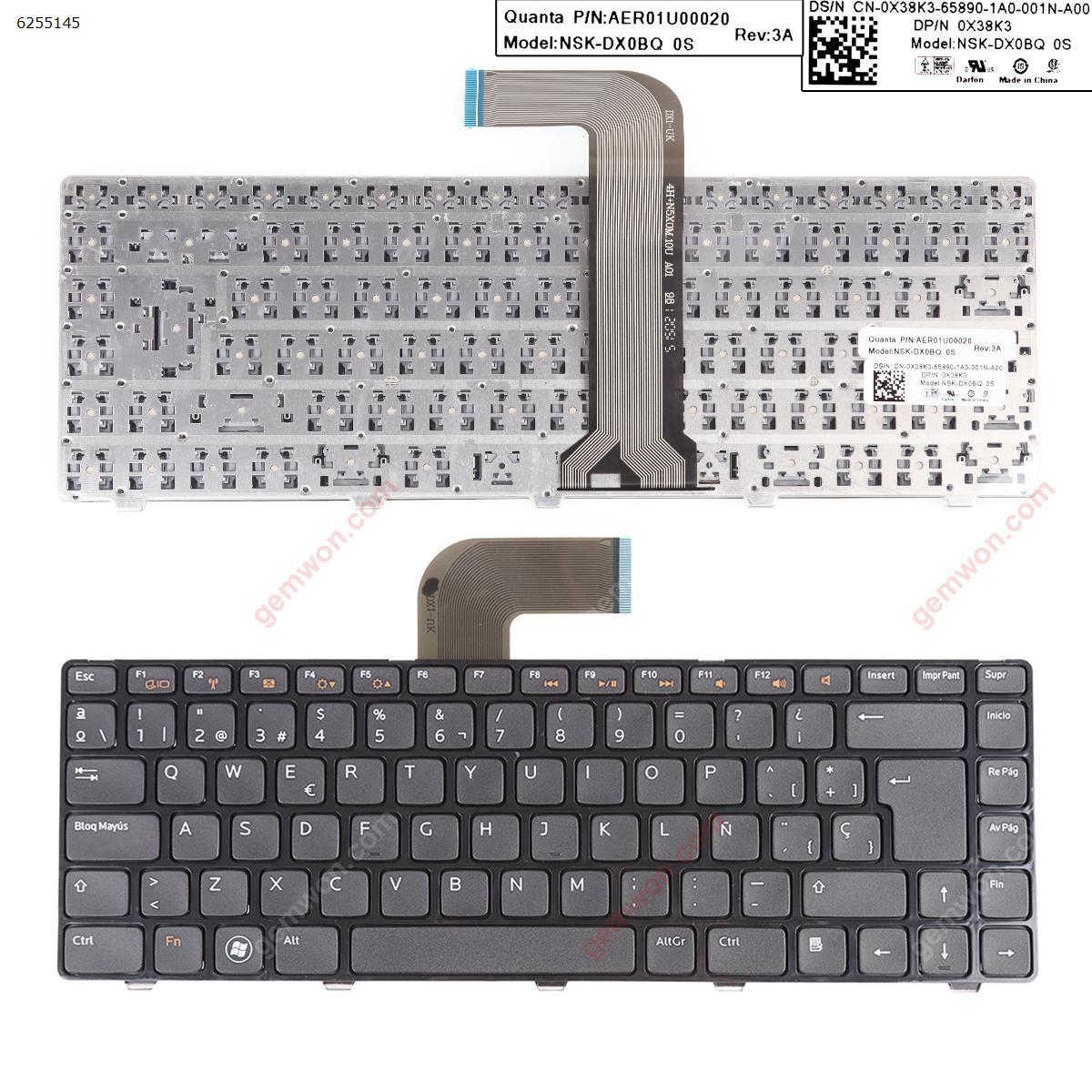 Picture of New Replacement Laptop Keyboard For DELL Vostro 3550/XPS L502/New Inspiron 14R/Inspiron N4110 M4110 N4050 M4040  N5050 M5050 M5040 N5040 N411Z GLOSSY FRAME BLACK SP Layout