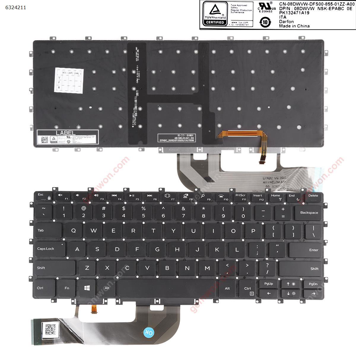 Picture of New Replacement Laptop Keyboard For Dell XPS 15 9575 2-in-1,15-9575 BLACK ( without FRAME ， Backlit , win8 ) US Layout