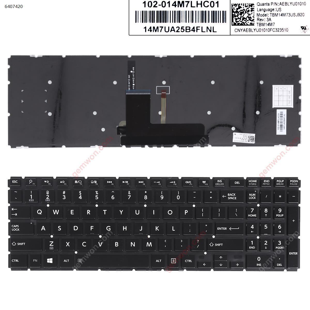 Picture of New Replacement Laptop Keyboard For TOSHIBA  L50-B S50-B L50D-B L50T-B L50DT-B L55(D)-B S55-B S55T-B S55D-B  GLOSSY (Without FRAME,Backlit,For Win8 ) US Layout
