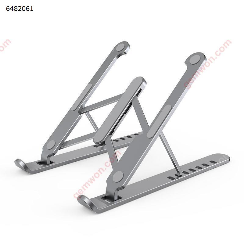 Picture of Laptop Stand Aluminum Alloy Cooling Portable Tablet Laptop Stand Folding Lift Gray