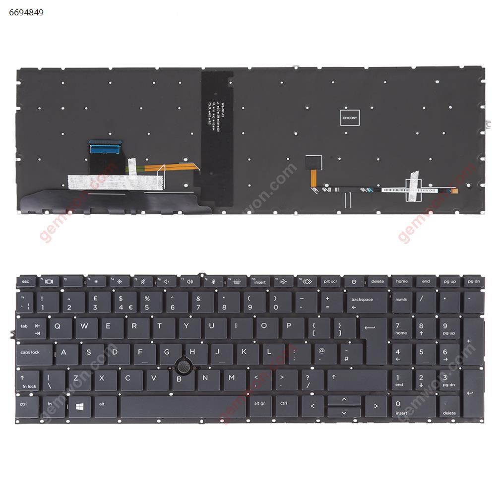 Picture of New Replacement Laptop Keyboard For HP EliteBook 850 g7 BLACK (Backlit  Without FRAME, with point ， Win8) Uk Layout