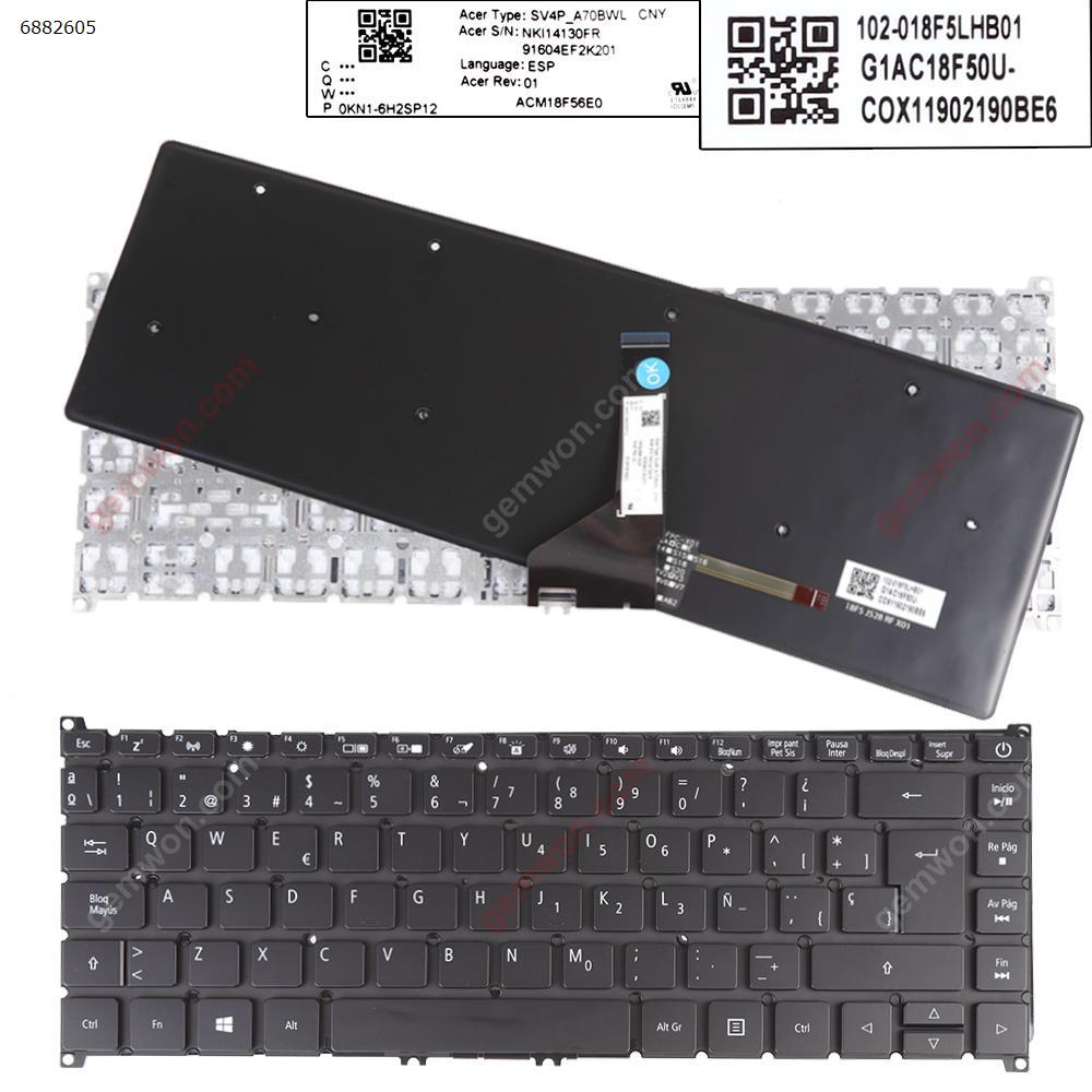 Picture of New Replacement Laptop Keyboard For Acer N17W3 SF514-52 SF514-51 SF515-51 BLACK （Backlit Win8） SP Layout