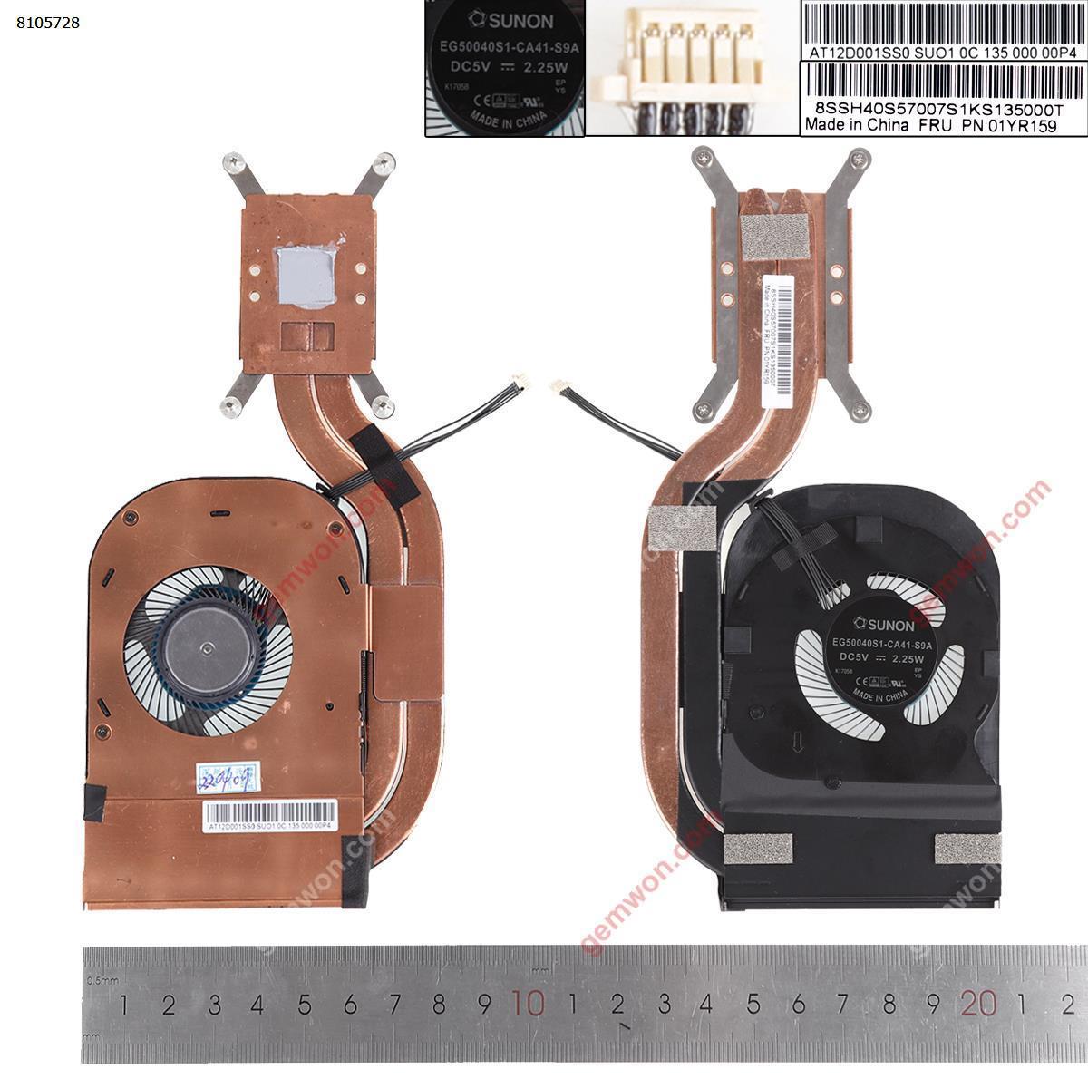 Picture of New Replacement CPU Cooling Fan For Heat sink fan suitable for Lenovo ThinkPad x1 Carbon 6th 2018 generation CPU radiator. 01YR159 Layout