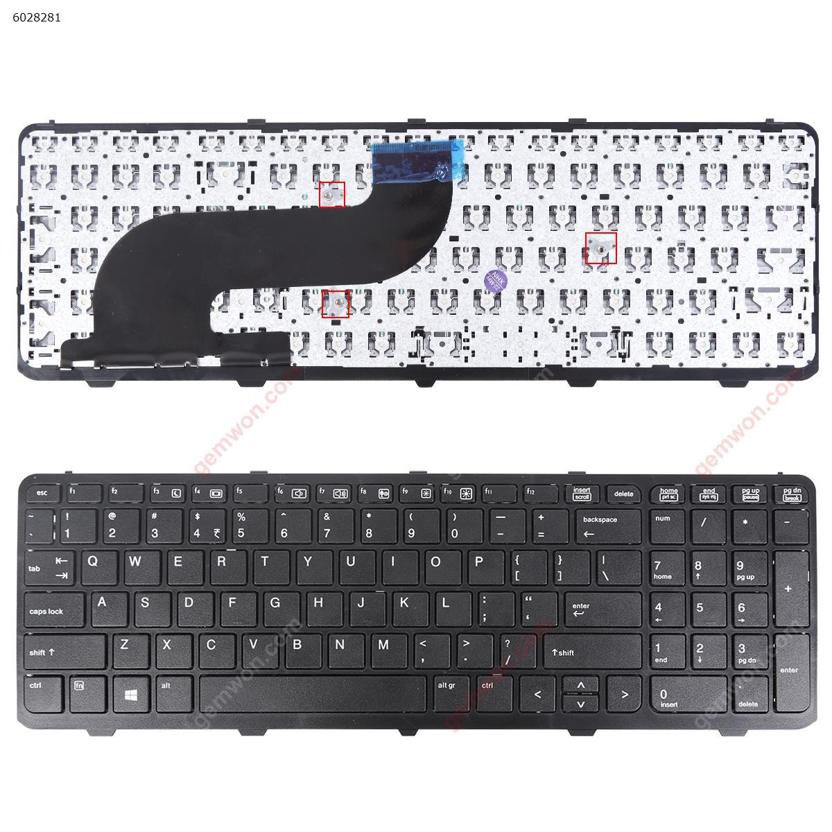Picture of New Replacement Laptop Keyboard For HP Probook 650 G1 655 G1 BLACK FRAME BLACK  WIN8 OEM US Layout