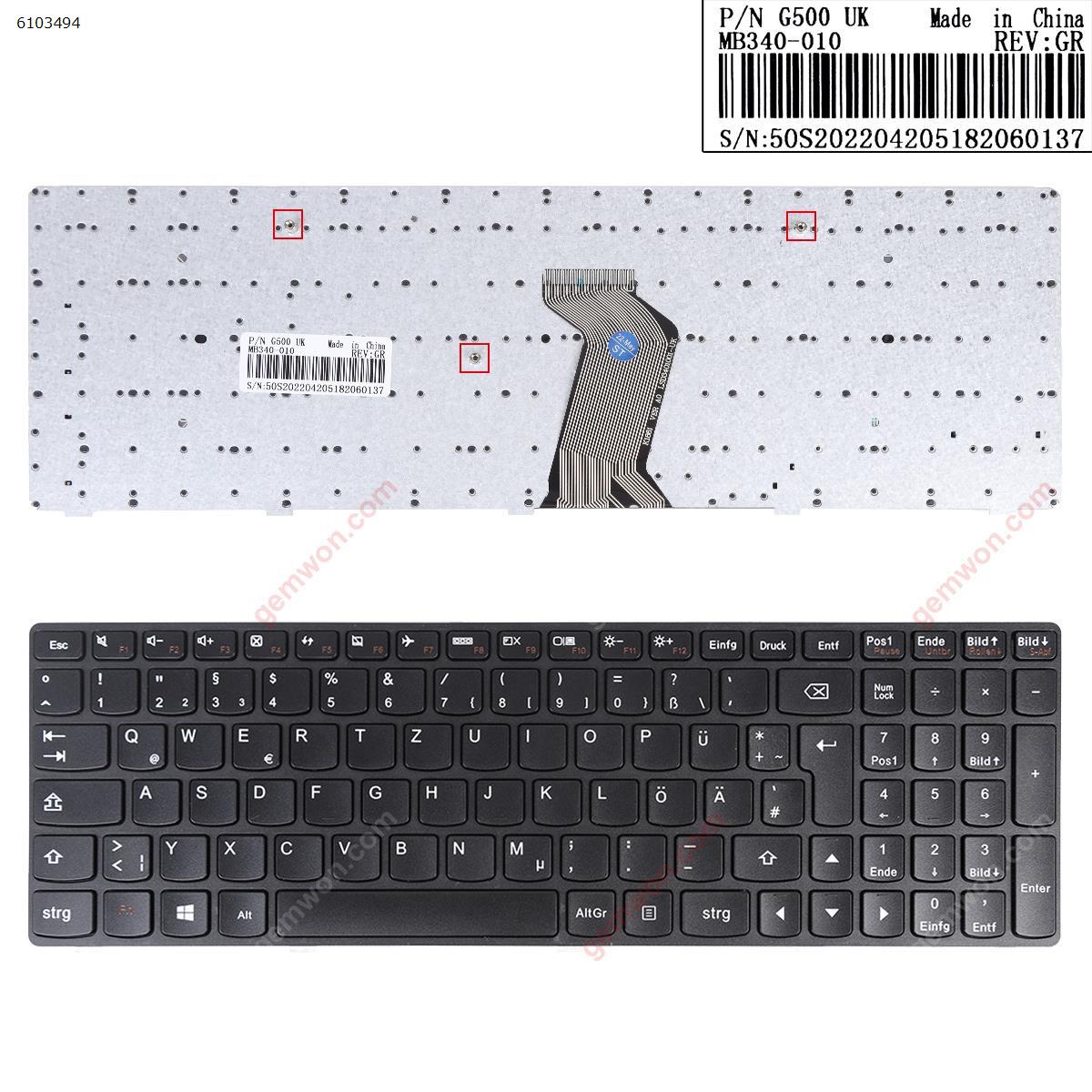Picture of New Replacement Laptop Keyboard For LENOVO G500 G505 G510 BLACK FRAME BLACK(For Win8,OEM) GR Layout