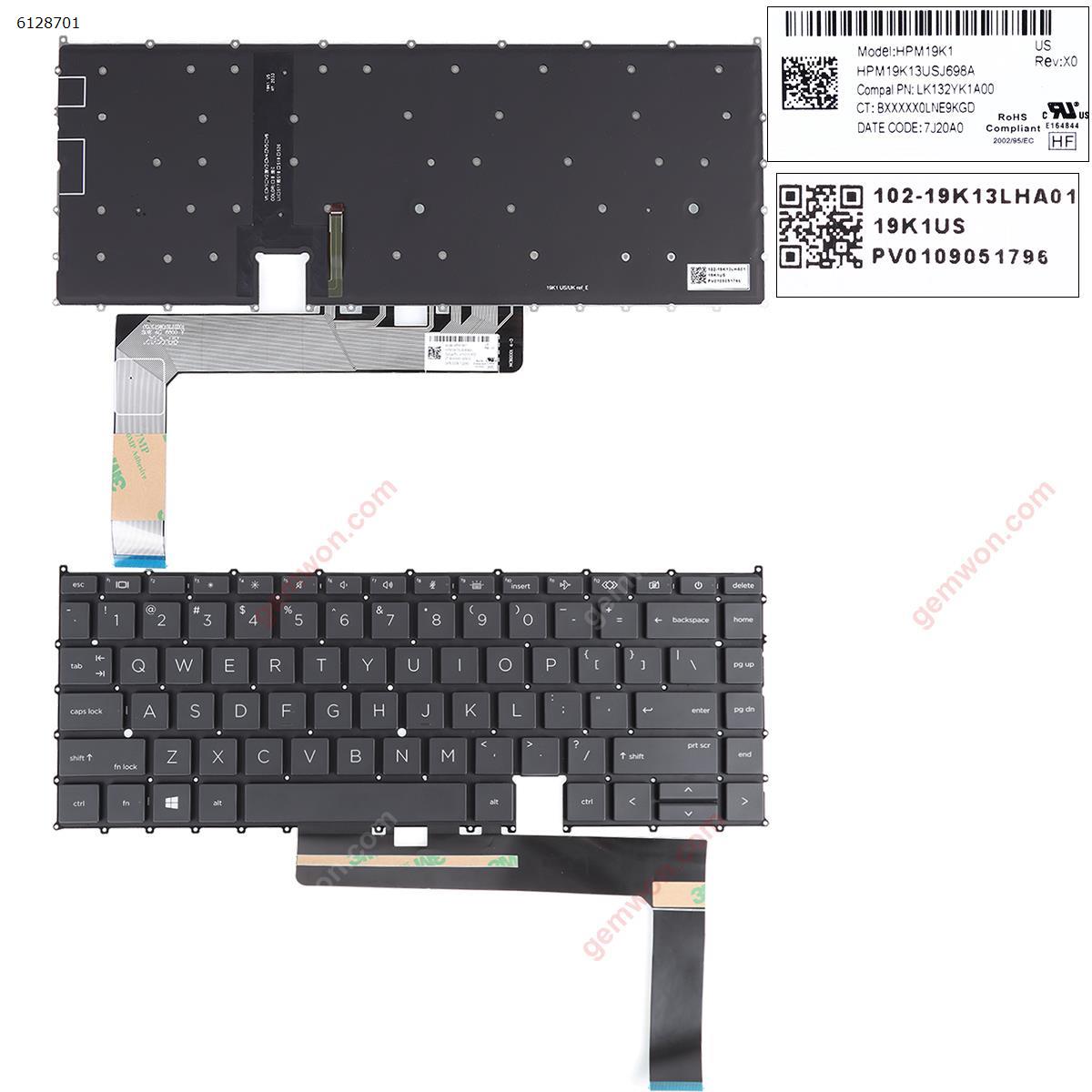 Picture of New Replacement Laptop Keyboard For HP Elitebook Folio 1040 G7 G8 BLACK （Backlit Win8） US Layout