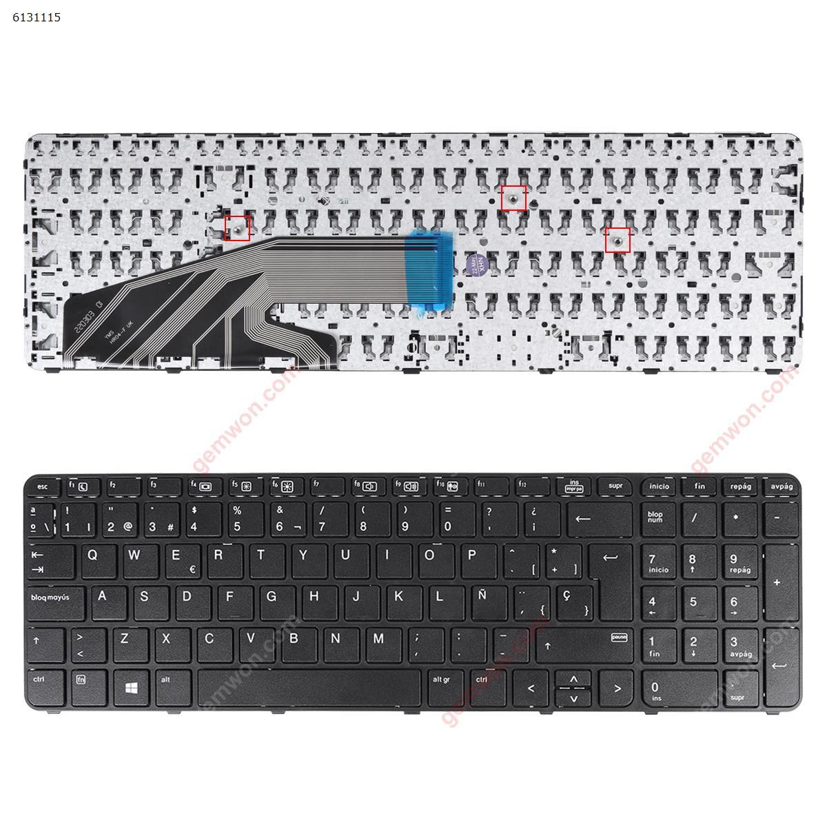 Picture of New Replacement Laptop Keyboard For HP ProBook 450 G3 455 G3 470 G3 BLACK FRAME BLACK WIN8 OEM SP Layout