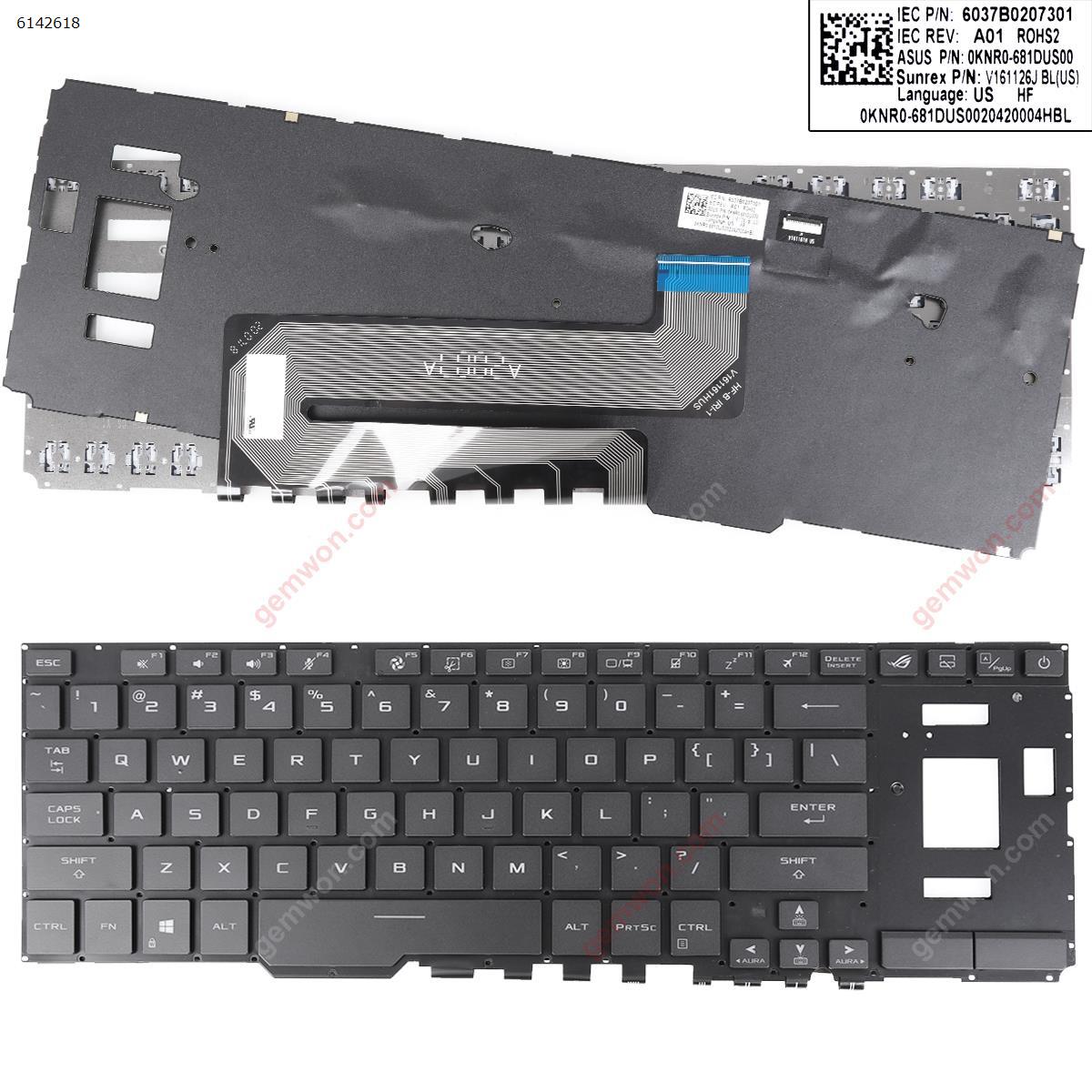 Picture of New Replacement Laptop Keyboard For  ASUS ROG 5 Zephyrus Duo 15 GX550 GX550L GX551 BALCK(RGB backlit win8) US Layout