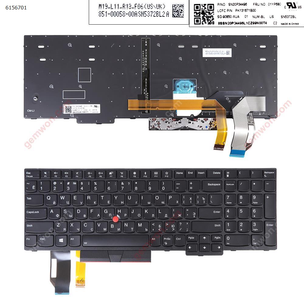 Picture of New Replacement Laptop Keyboard For IBM IBM E580 BLACK FRAME BLACK (Backlit,With?Point?stick,Win8) OEM RU Layout