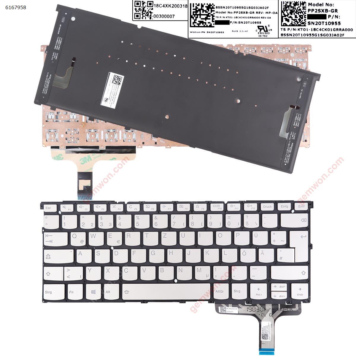 Picture of New Replacement Laptop Keyboard For Lenovo ideapad S940-14IIL S940-14IWL SILVER（Backlit，Win8）） Gr Layout