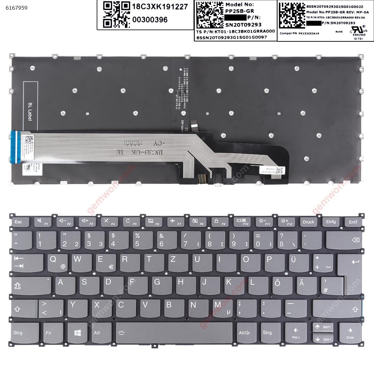 Picture of New Replacement Laptop Keyboard For LENOVO IdeaPad S540-14IWL S540-14IML S540-14API GRAY （Backlit WIN8） GR Layout