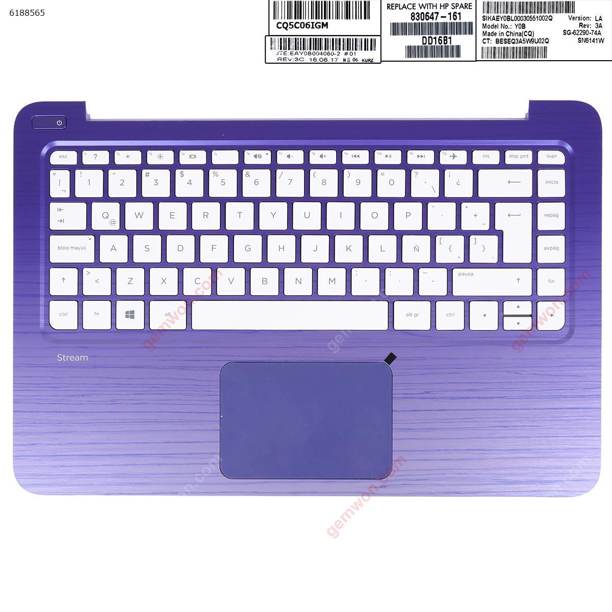 Picture of New Replacement Laptop Keyboard For Spanish palmrest keyboard for HP 13-c026na/13-c051na/3-c051sa/13-c056sa LA Layout