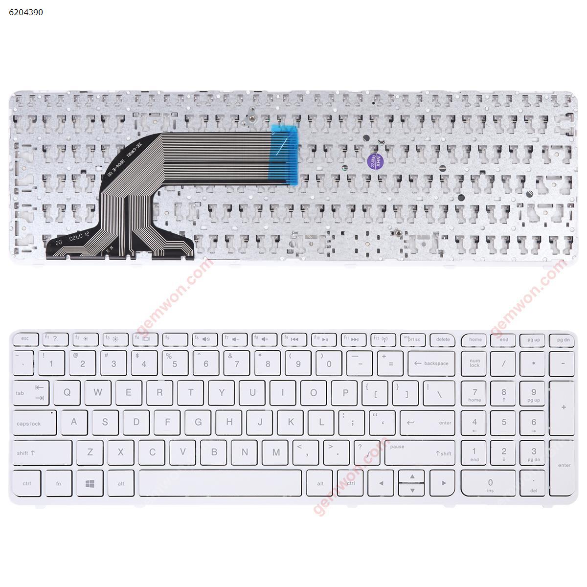 Picture of New Replacement Laptop Keyboard For HP Pavilion 15-e 15-n 250 G3 255 G3 256 G3 WHITE FRAME WHITE(Win8) US Layout