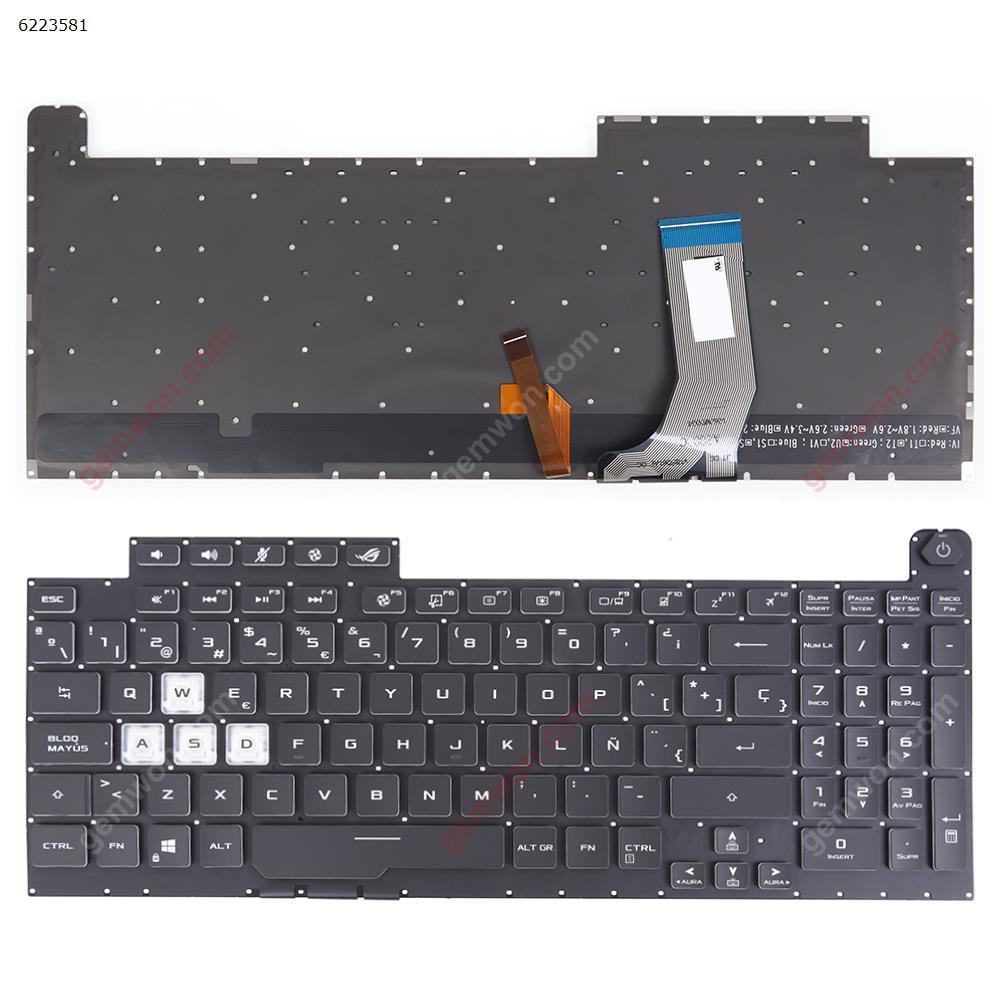 Picture of New Replacement Laptop Keyboard For Asus G731GT G731GU black (Full Colorful Backlit,Without FRAME,WIN8) SP Layout