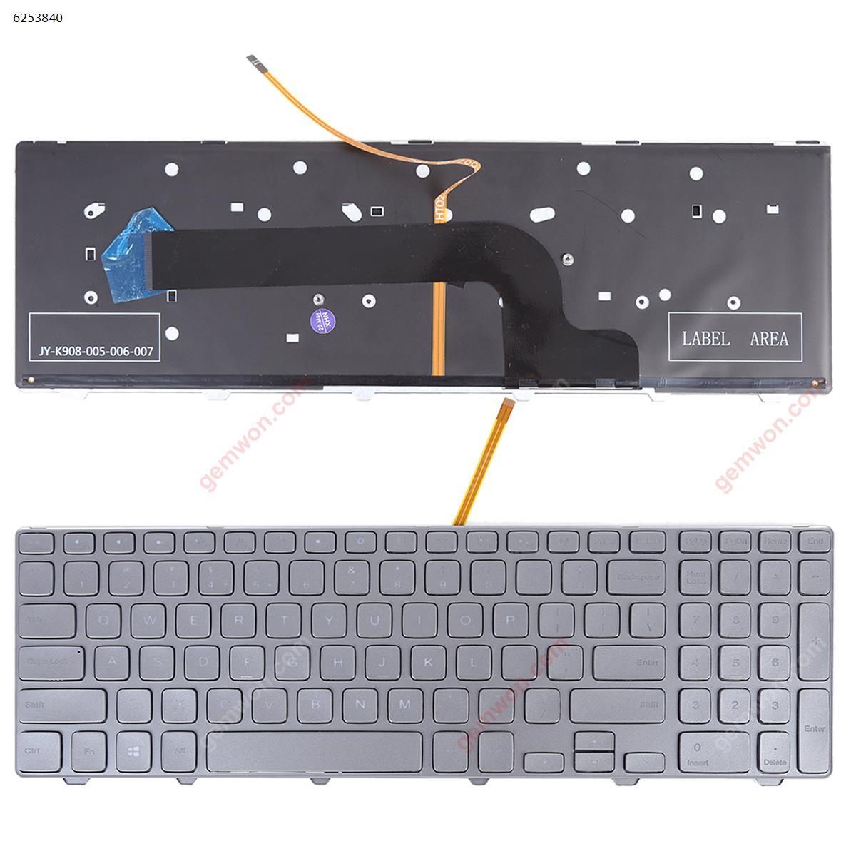 Picture of New Replacement Laptop Keyboard For Dell Inspiron 15-7000 Series 7537  SILVER FRAME SILVER (Backlit,Win8) US Layout