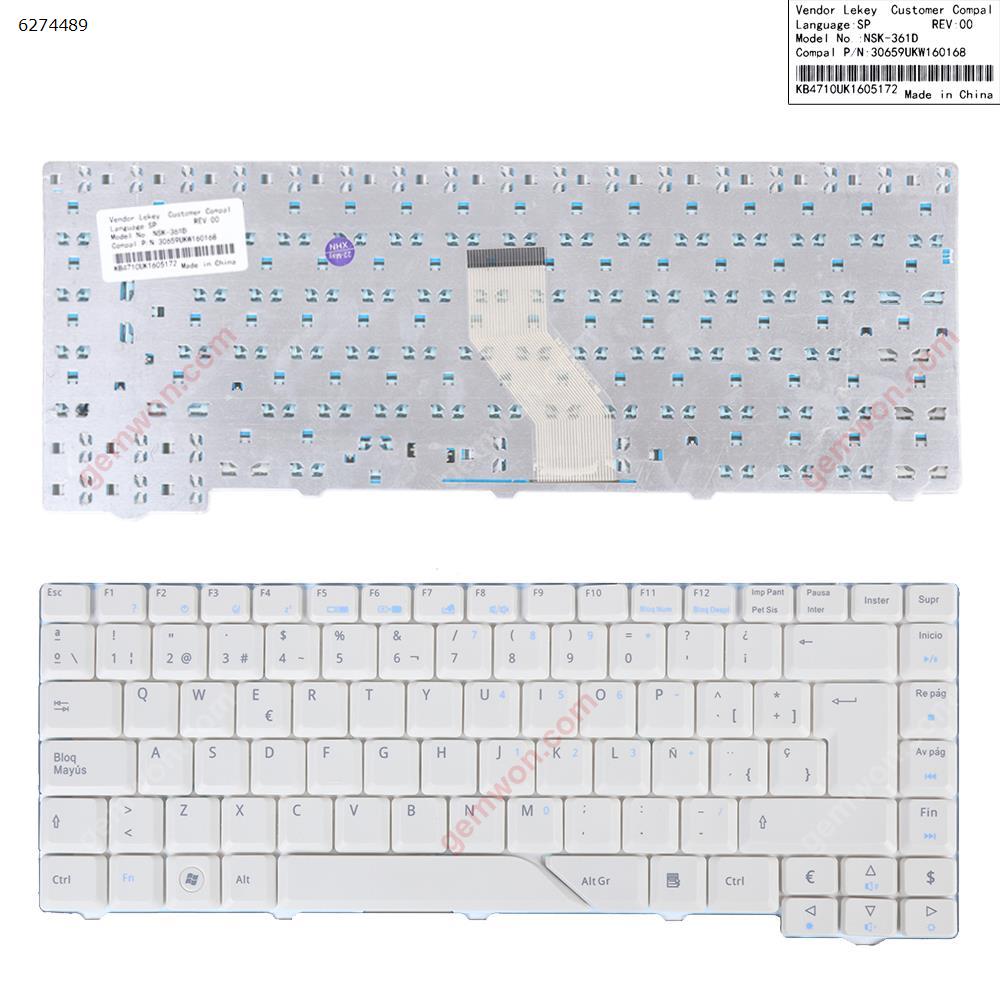 Picture of New Replacement Laptop Keyboard For ACER AS4710 AS4720 GRAY(Without foi) SP Layout