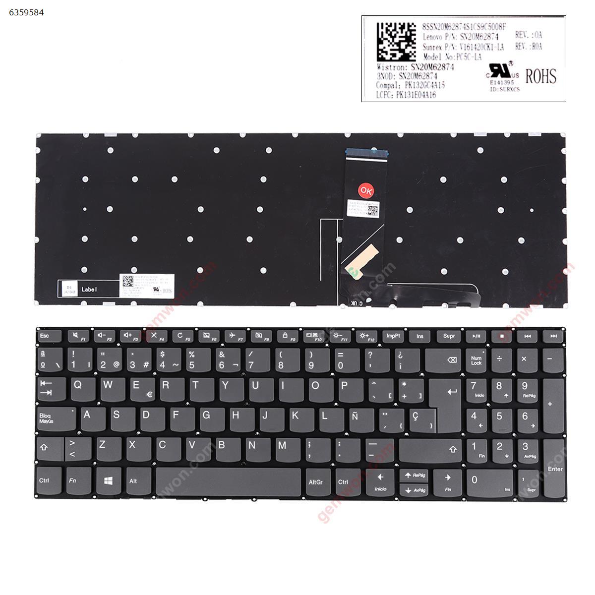 Picture of New Replacement Laptop Keyboard For Lenovo IdeaPad 720s-15isk 720s-15ikb v330-15ikb v330-15isk GRAY win8 SP Layout