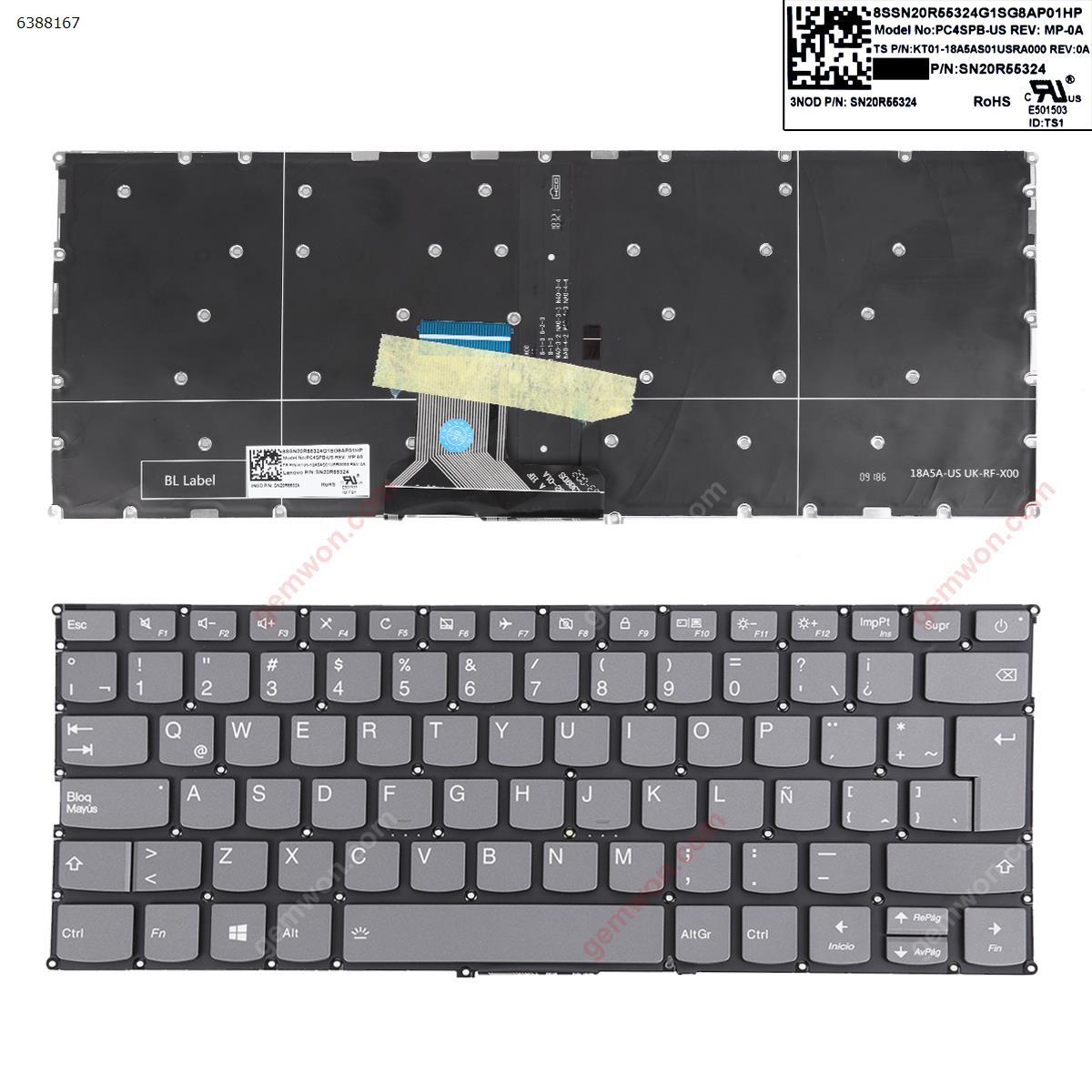 Picture of New Replacement Laptop Keyboard For LENOVO V720-14 V720-14IKB V720-14-ISE 7000-13 GRAY  Backlit Win8 LA Layout