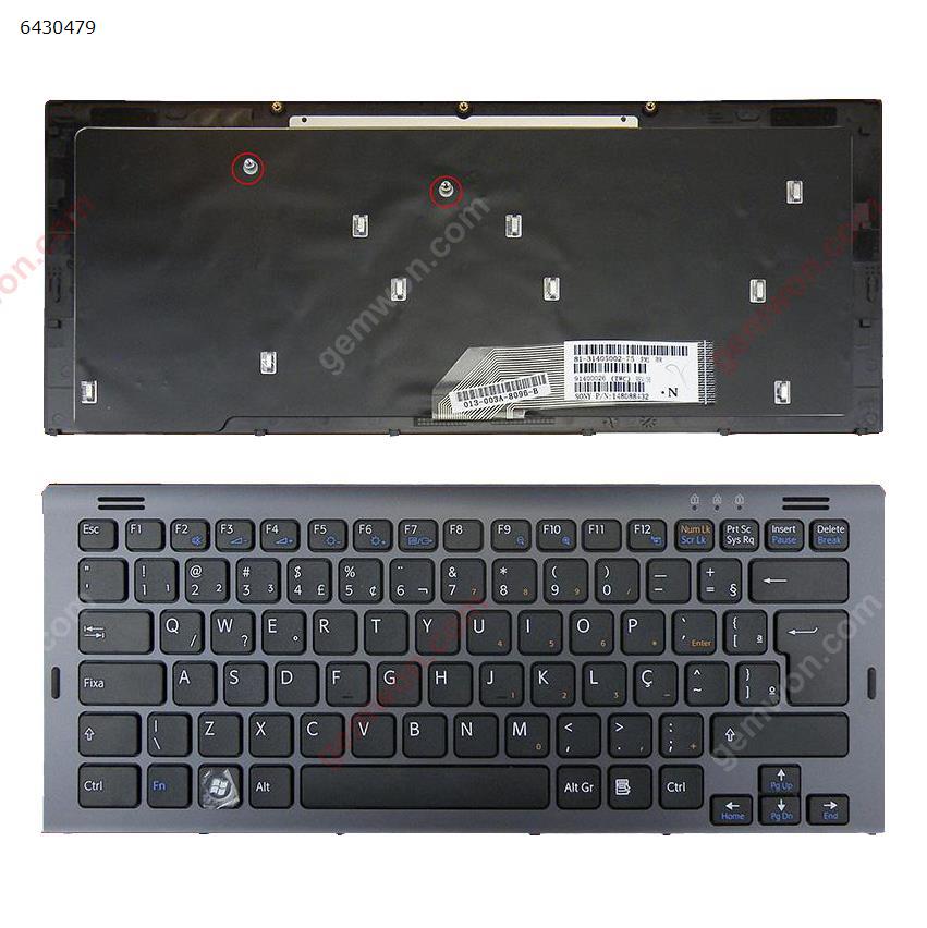 Picture of New Replacement Laptop Keyboard For SONY VGN-SR BLACK FRAME BLACK BR Layout