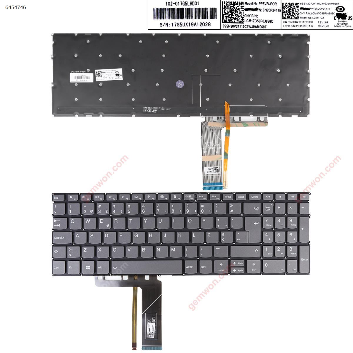 Picture of New Replacement Laptop Keyboard For LENOVO Ideapad S540-15/S340-15/L340-15/S145/E53-80 GRAY（Backlit Win8） PO Layout