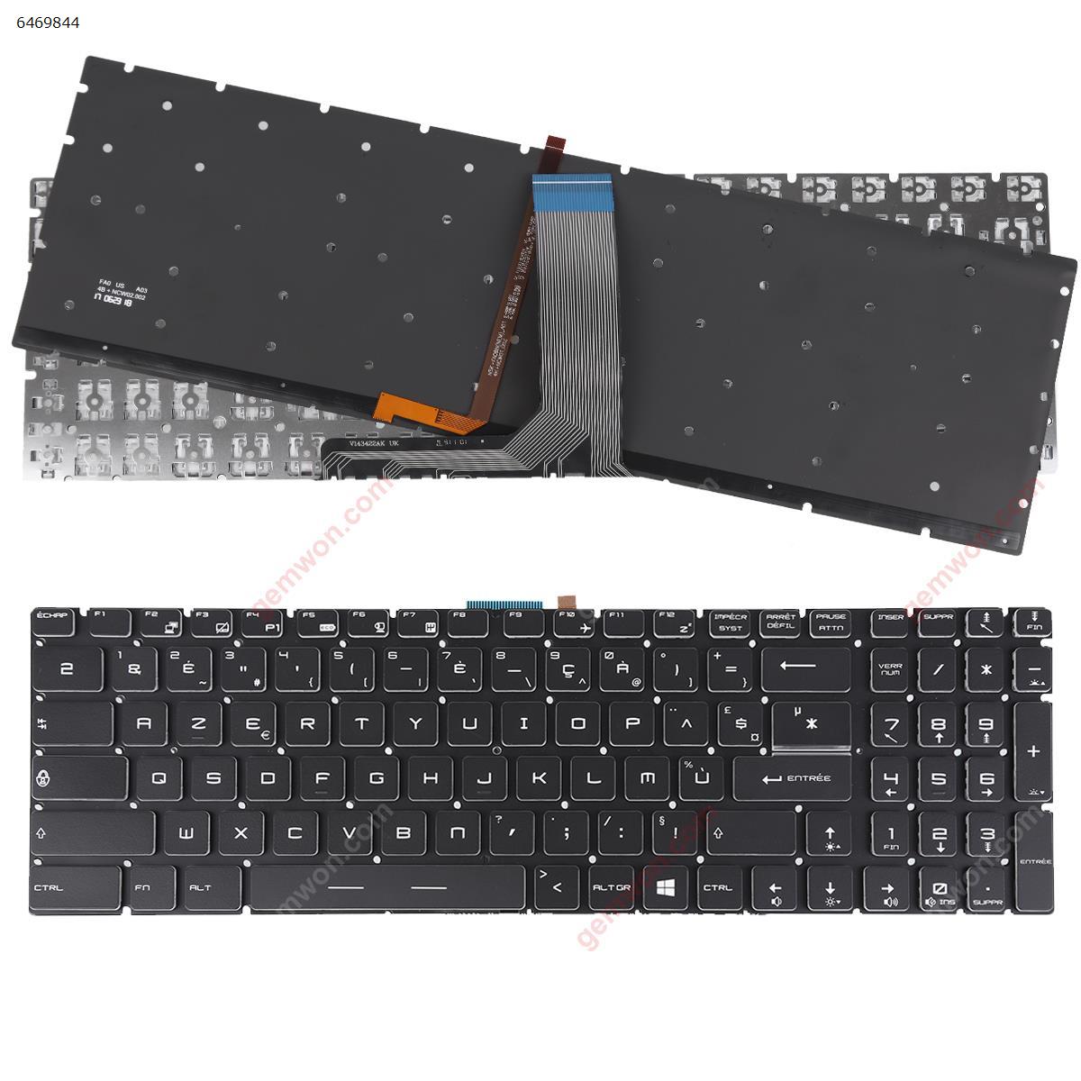 Picture of New Replacement Laptop Keyboard For MSI GT72 GS60 GS70 WS60 GE72 GE62 BLACK (Full Colorful Backlit,Without FRAME,WIN8) FR Layout