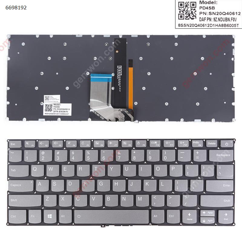 Picture of New Replacement Laptop Keyboard For LENOVO V720-14 V720-14IKB V720-14-ISE 7000-13 Gray Backlit Win8 US Layout