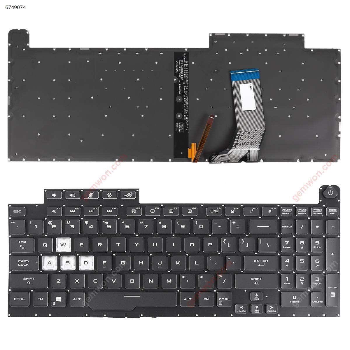Picture of New Replacement Laptop Keyboard For Asus G731GT G731GU BLACK (  Full Colorful Backlit ,Without FRAME,WIN8) US Layout