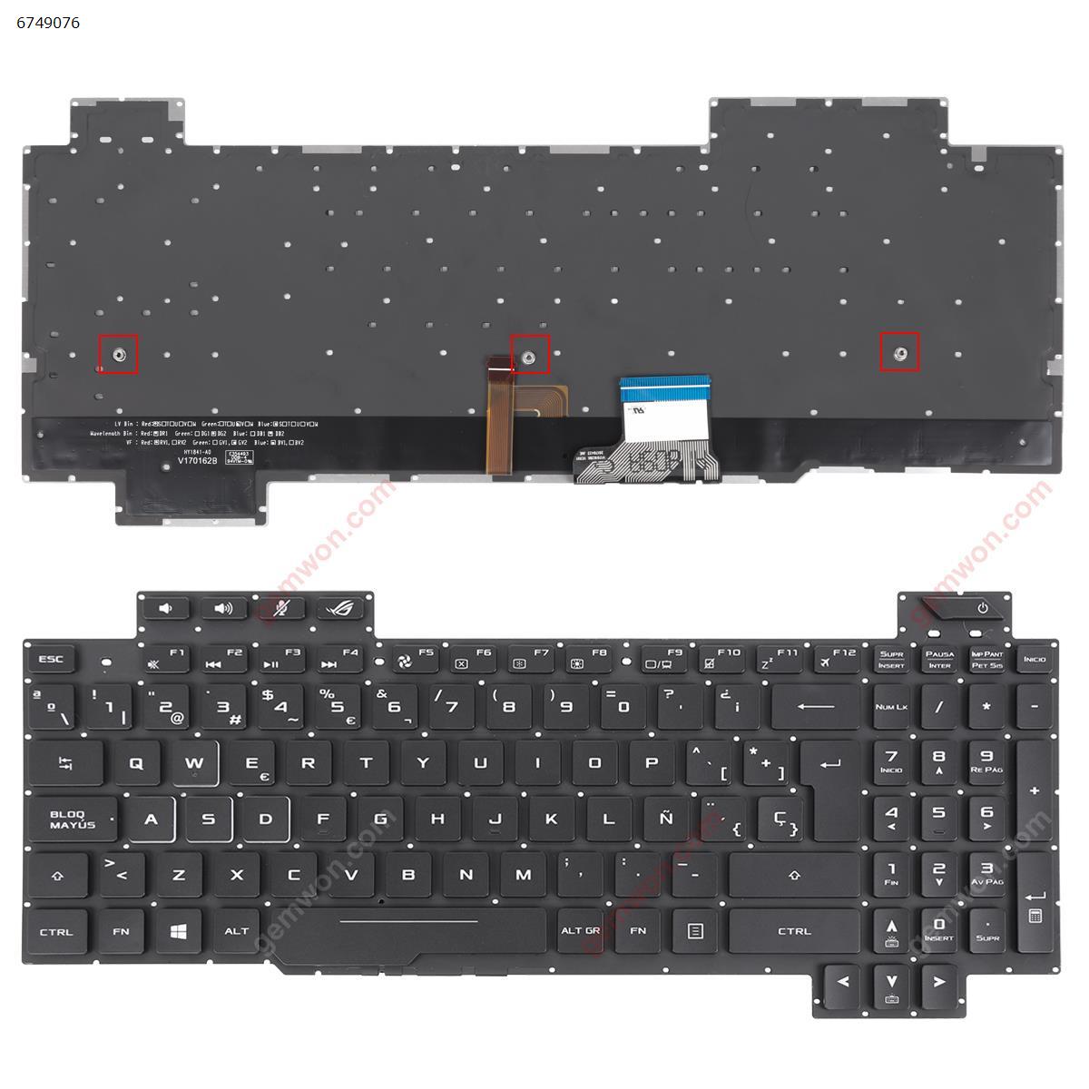 Picture of New Replacement Laptop Keyboard For Asus GL703G GL703GE GL703GM BLACK ( Full Colorful Backlit,WIN8) SP Layout