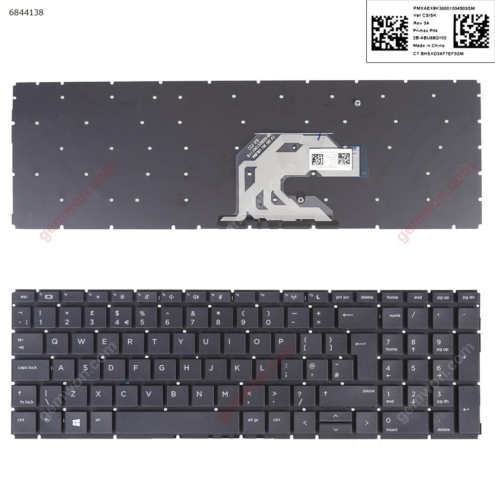 New Replacement Laptop Keyboard For HP Probook 450 G6 455 G6 450R G6 BLACK(without FRAME,With Foil)win8 Uk Layout的图片