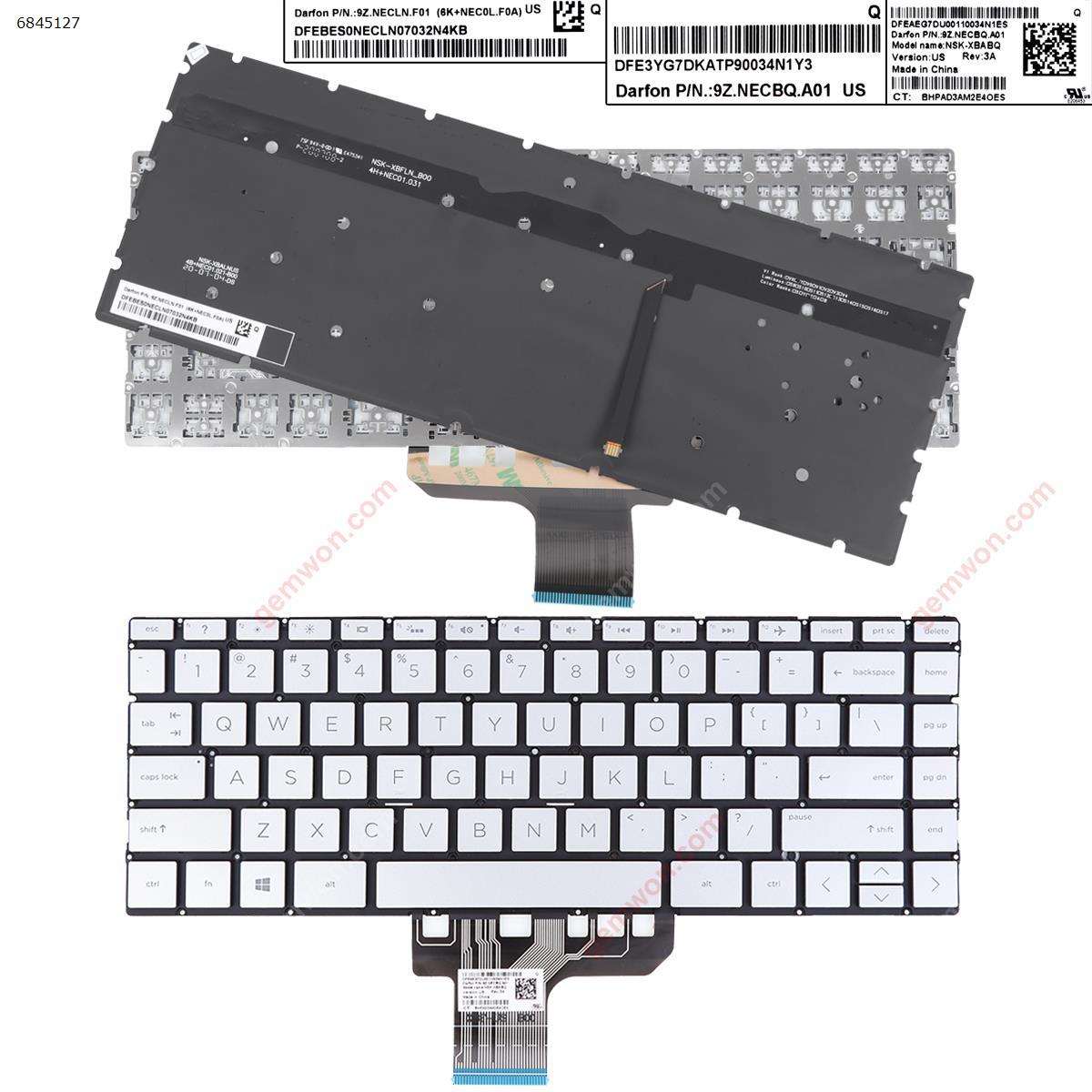 Picture of New Replacement Laptop Keyboard For HP Envy 13-AQ 13-AG 13-AR 13-AP SILVER（(Backlit ,  Win8 ) US Layout