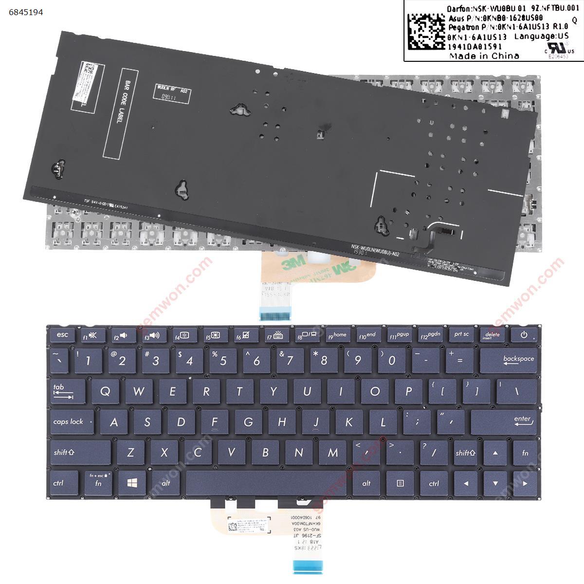 Picture of New Replacement Laptop Keyboard For ASUS UX333FA UX333FN BLUE （Backlit Win8） US Layout