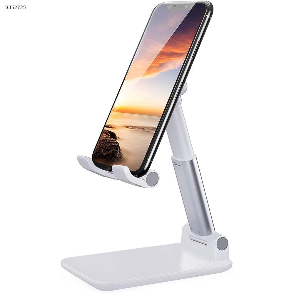 Picture of Phone Stand for Desk, Foldable Portable Adjustable Tablet Cell Phone Holder Charging Dock Cellphone Holder Office, Angle Height Sturdy Cell Phone Stand Compatible with iPhone 11 Pro/XS/XS Max/XR, iPad Mini,Tablets (White)