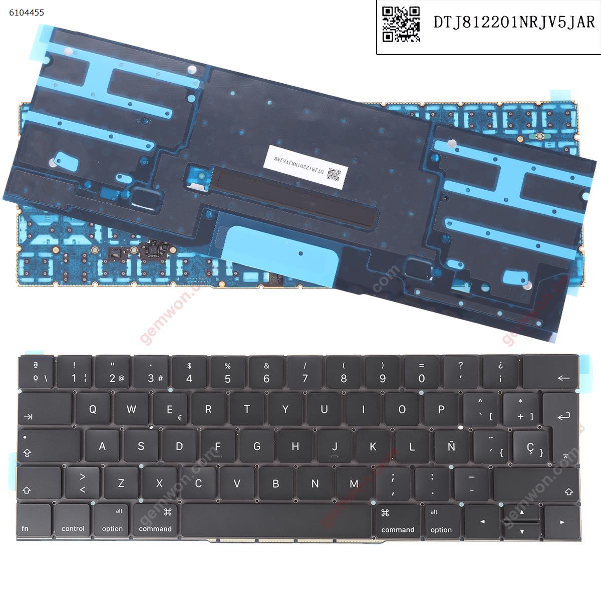 Picture of New Replacement Laptop Keyboard For Apple MacBook Pro 13.3" A1706 Black (With Backlit Board) SP Layout