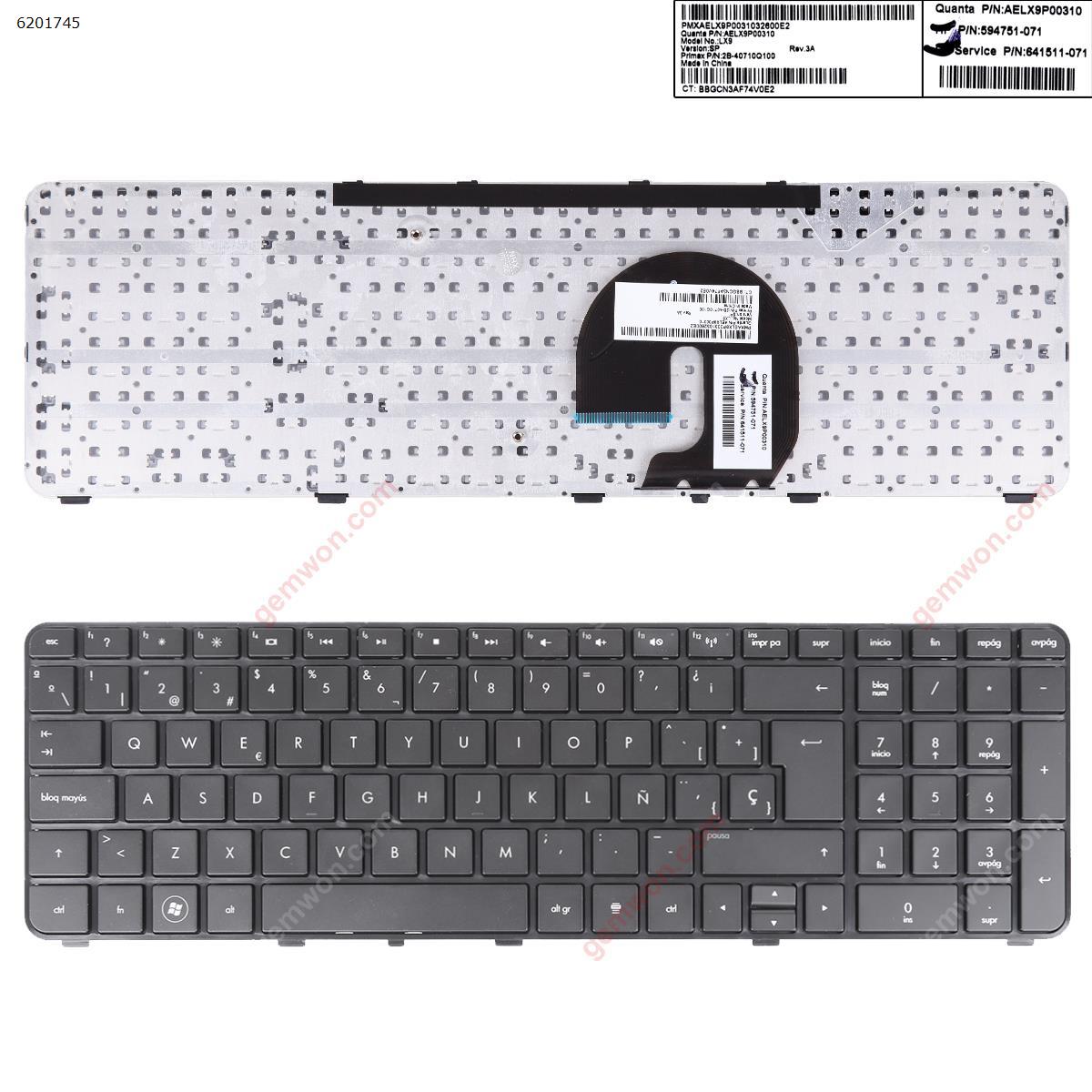 Picture of New Replacement Laptop Keyboard For HP DV7-4000 BLACK FRAME BLACK SP Layout