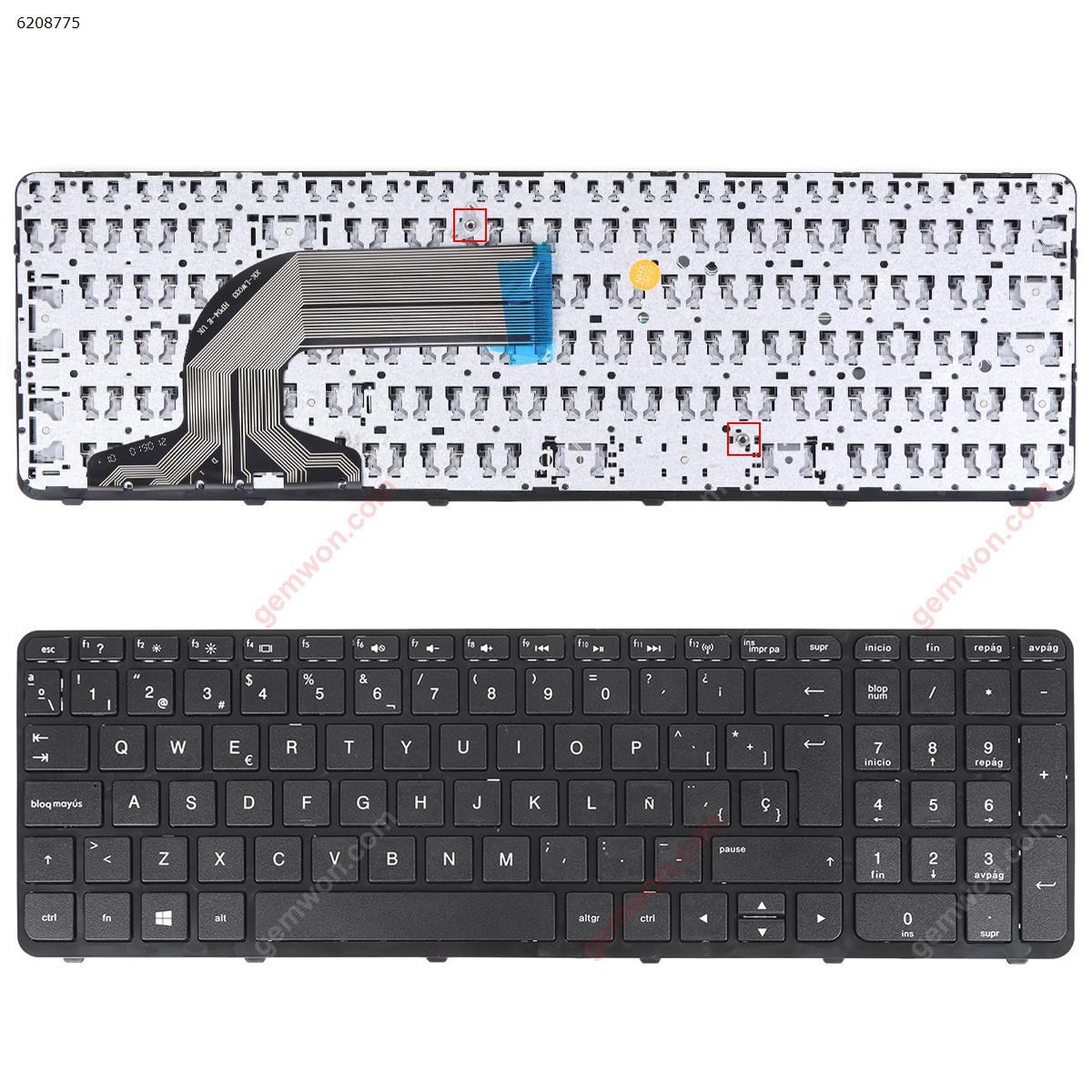 Picture of New Replacement Laptop Keyboard For HP Pavilion 15-e 15-n  250 G3  255 G3 256 G3  GLOSSY FRAME BLACK(Win8) SP Layout