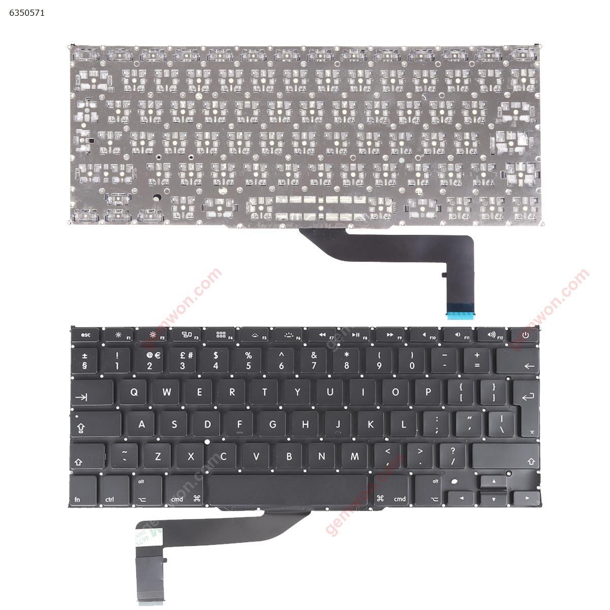 Picture of New Replacement Laptop Keyboard For Apple Macbook Pro A1398 BLACK(without Backlit) Uk Layout