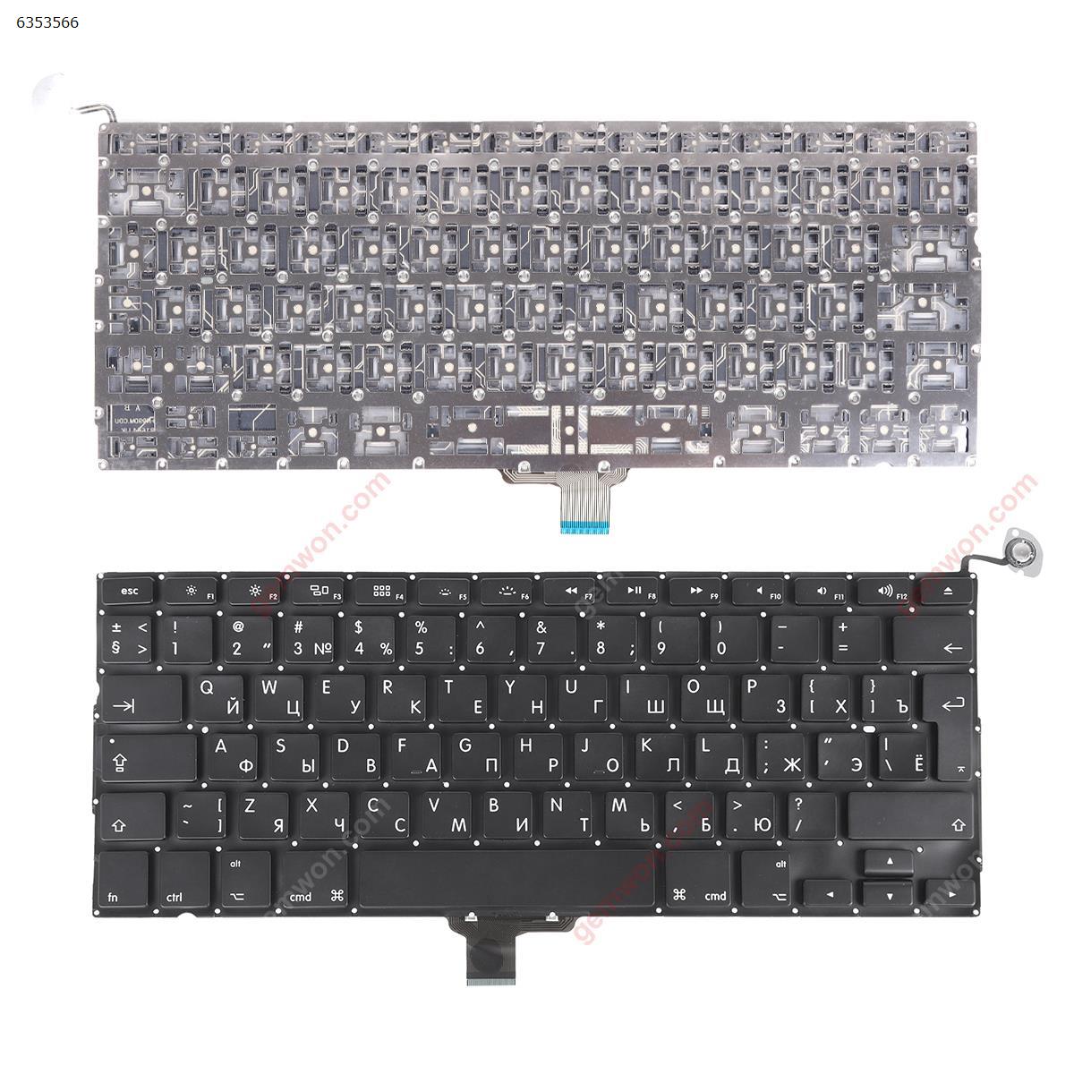 Picture of New Replacement Laptop Keyboard For Apple Macbook Pro Unibody  A1278  A1322  MB467  BLACK(without Backlit) RU Layout