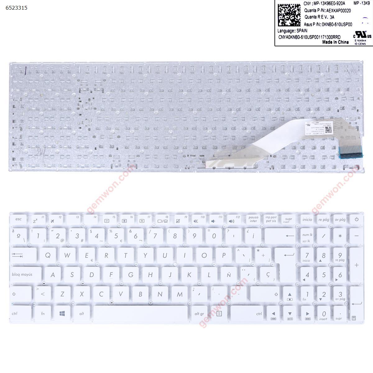 Picture of New Replacement Laptop Keyboard For ASUS X540 X540L WHITE(without FRAME,WIN8) SP Layout