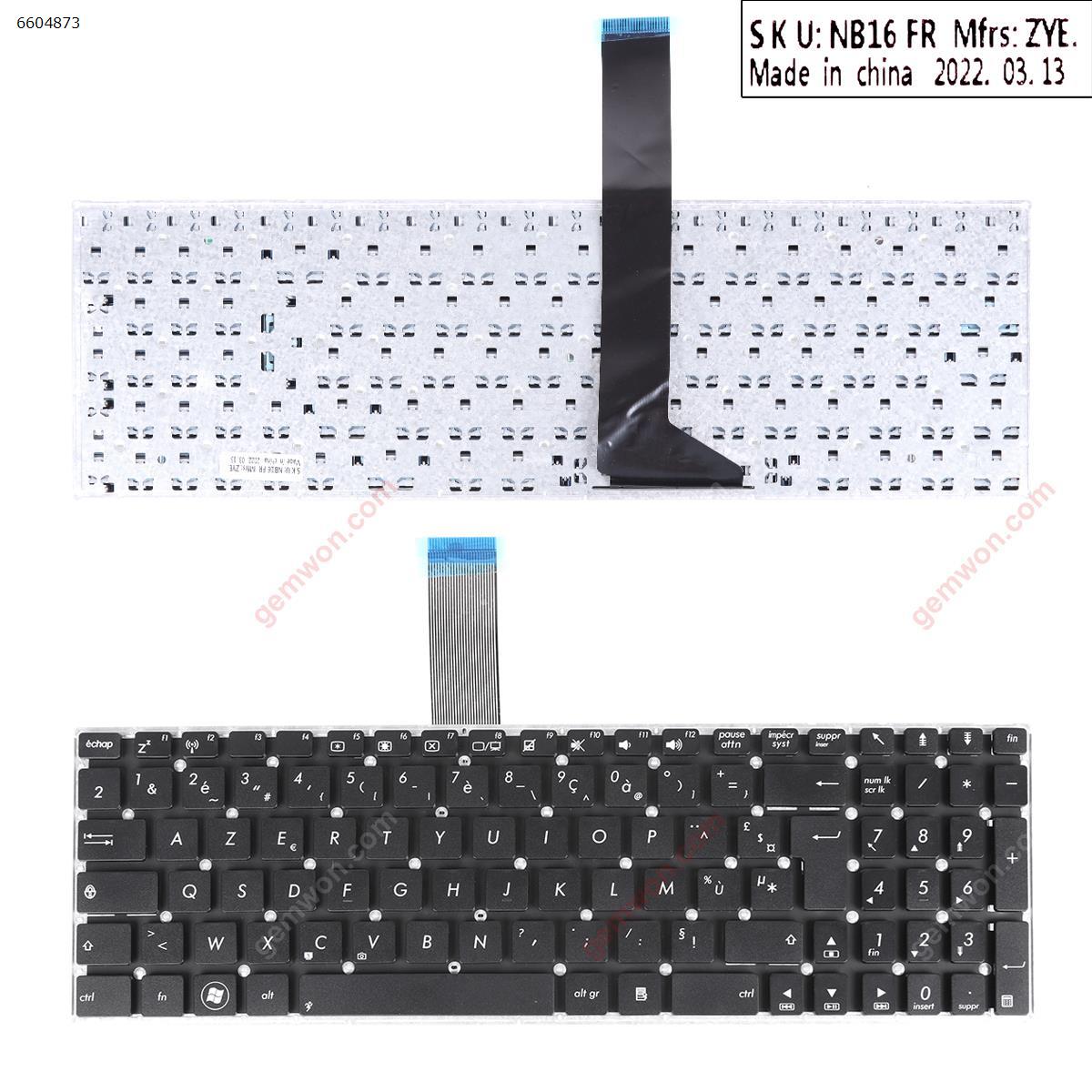Picture of New Replacement Laptop Keyboard For ASUS X550 BLACK(Without FRAME,Without Foil,For Win8) FR Layout