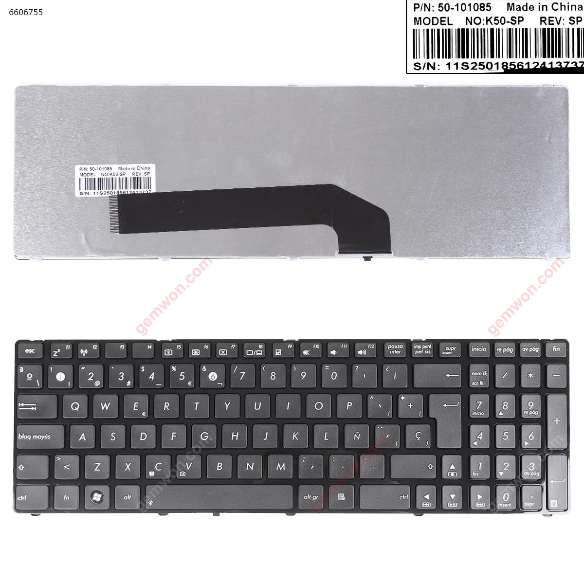Picture of New Replacement Laptop Keyboard For ASUS K50 GLOSSY FRAME BLACK OEM SP Layout