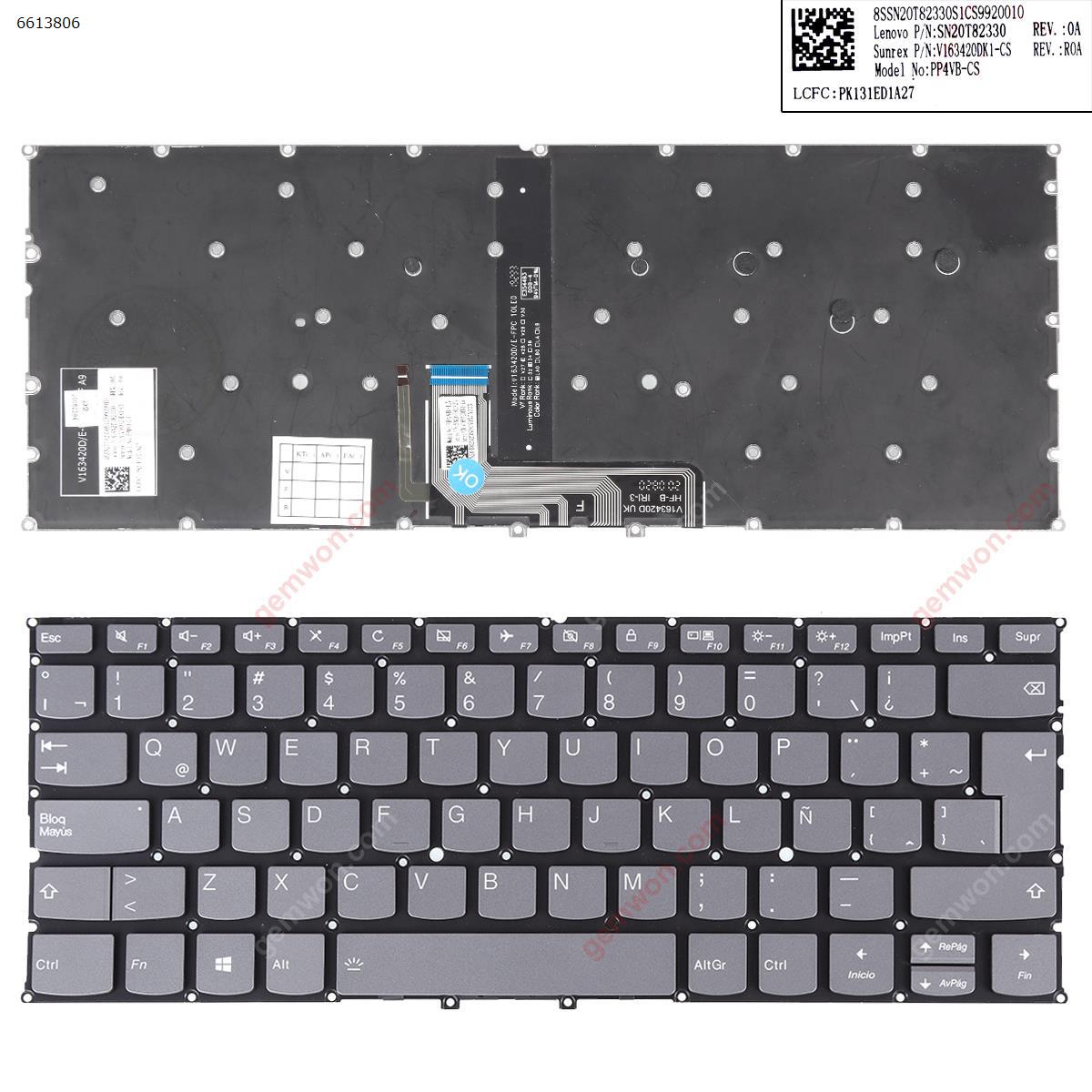 Picture of New Replacement Laptop Keyboard For LENOVO YOGA  C940-14  C940-14iil  Gray（Backlit win8） LA Layout