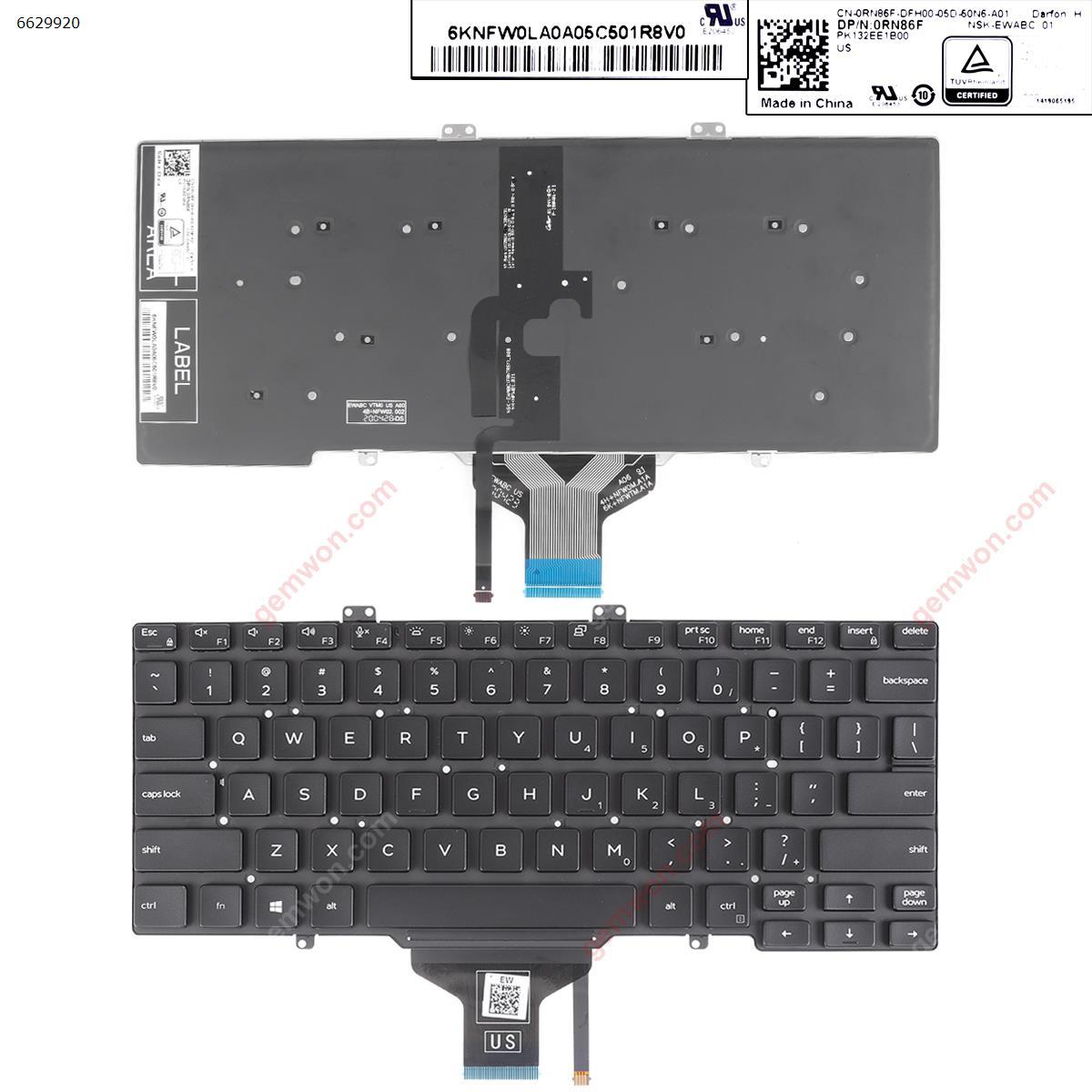 Picture of New Replacement Laptop Keyboard For 5400 Backlit US,DELL Latitude 3400 5400 7400  5401 BLACK（Backlit Win8） US Layout